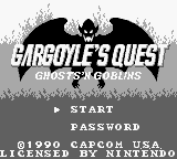 Gargoyle's Quest - Ghosts'n Goblins (USA, Europe) Title Screen